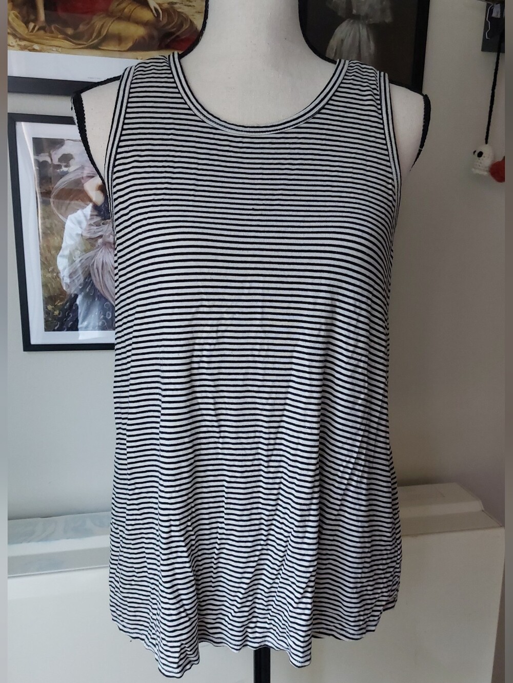Black/White Striped Swing Tank